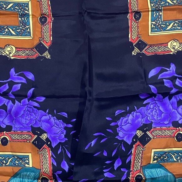 Huali 100% silk scarf large chinese vibrant colors - Picture 6 of 8